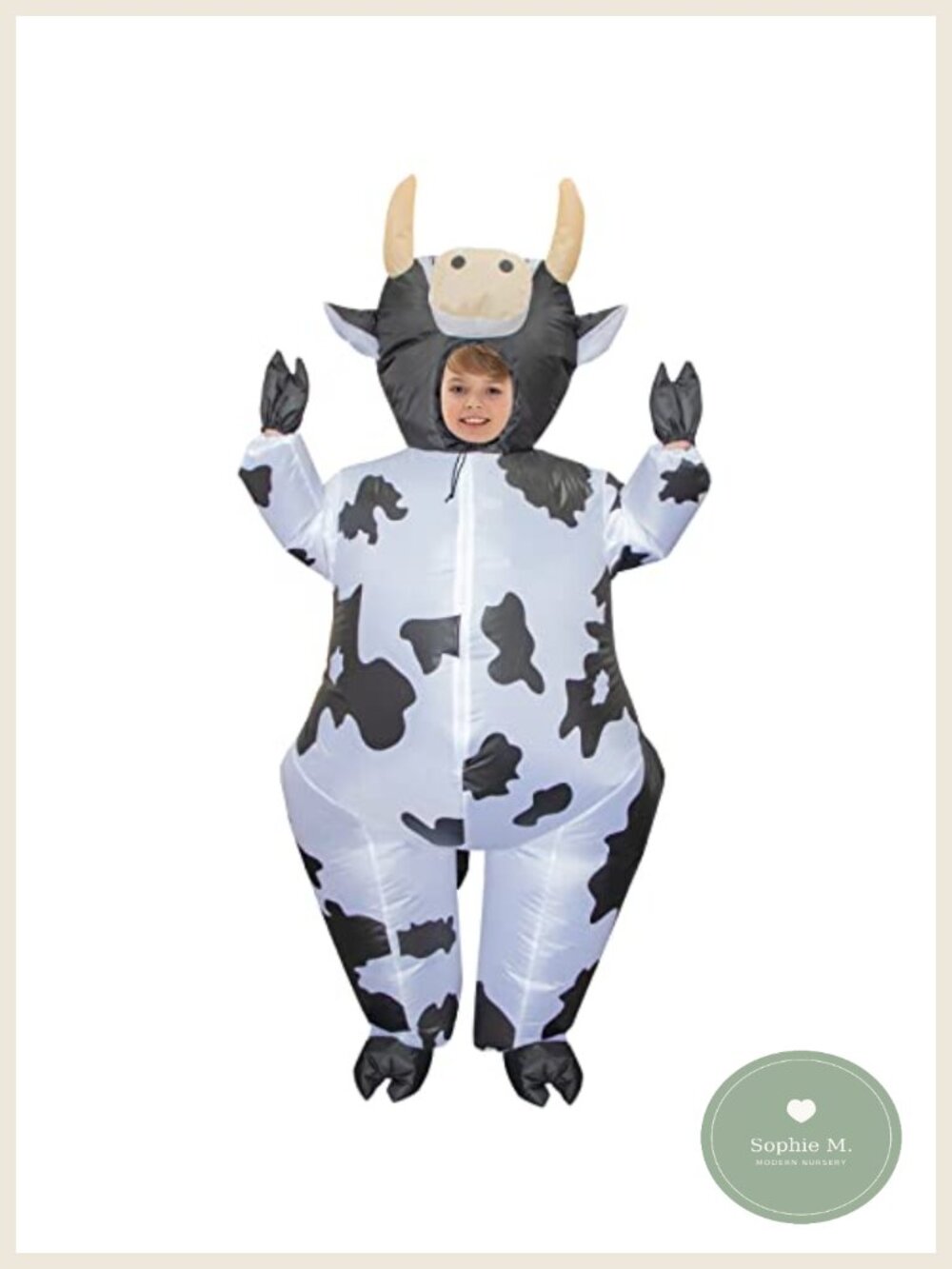 Inflatable Cow Costume for Kids, Halloween Blow Up Funny Animal Suit